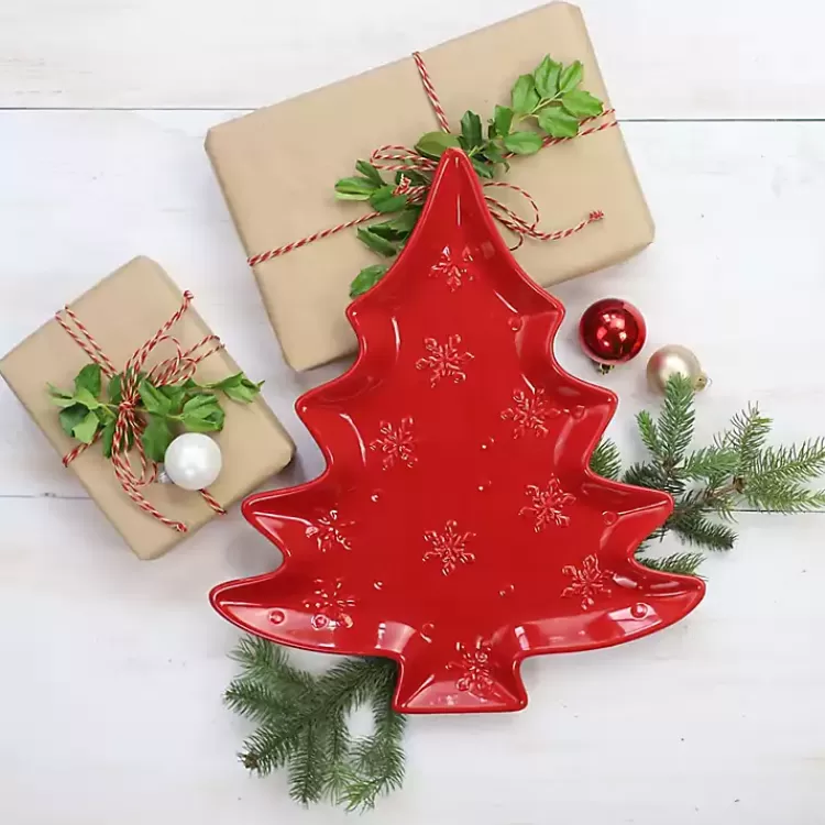Christmas Tree and Snowflakes Serving Platter>Kirklands Home Outlet