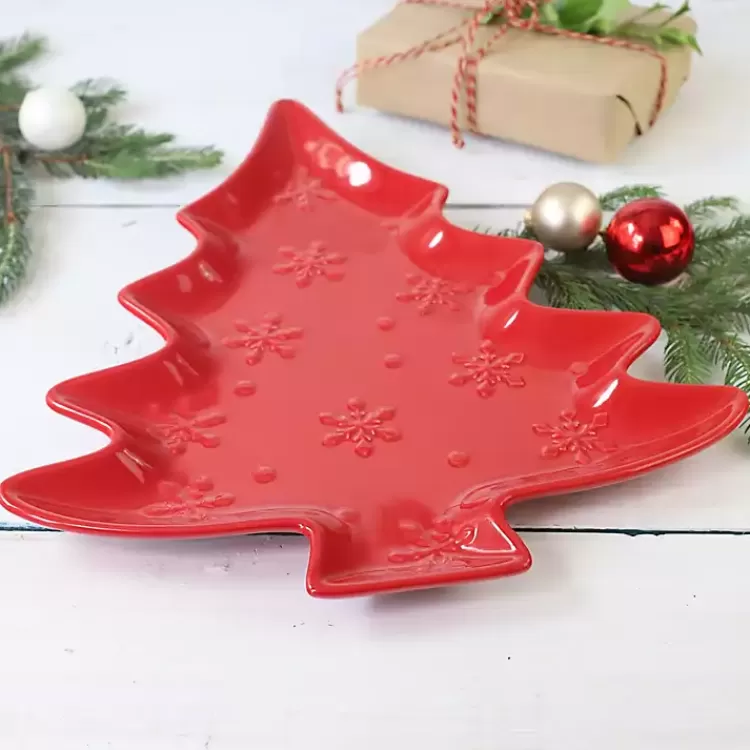 Christmas Tree and Snowflakes Serving Platter>Kirklands Home Outlet