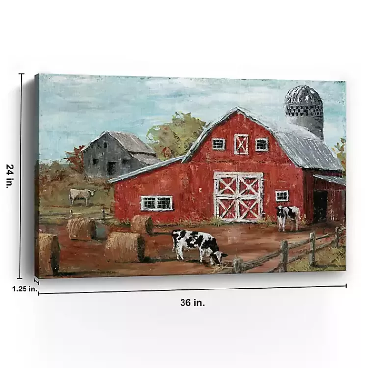 Red Country Barn Giclee Canvas Art Print>Kirklands Home Cheap