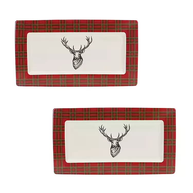 Deer Trim 2-pc. Christmas Platter Set>Kirklands Home Best