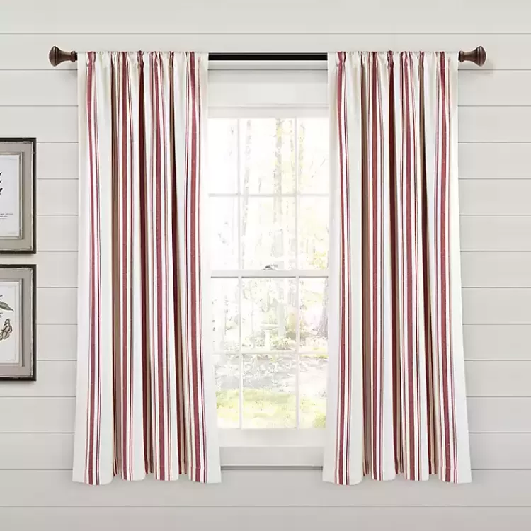 Red Farmhouse Stripe Curtain Panels, Set of 2>Kirklands Home Cheap