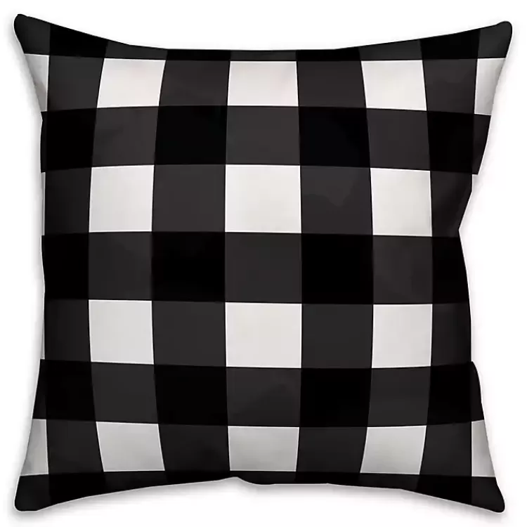 Red Floral Buffalo Check Outdoor Pillow>Kirklands Home Store