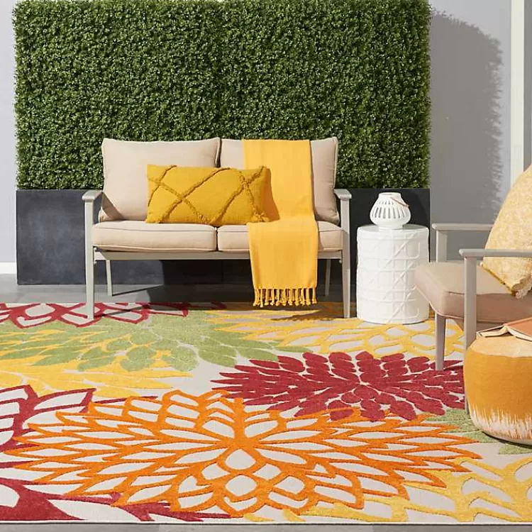 red_floral_burst_outdoor_area_rug_x_5.webp Red Floral Burst Outdoor Area Rug, 7x10>Kirklands Home Discount
