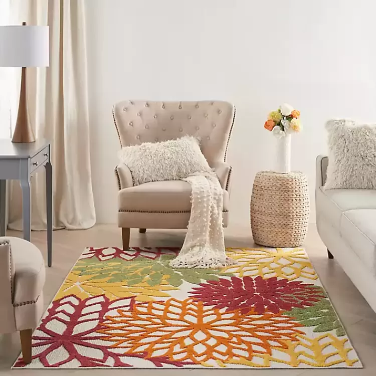 red_floral_burst_outdoor_area_rug_x_7-1.webp Red Floral Burst Outdoor Area Rug, 5x7>Kirklands Home Outlet