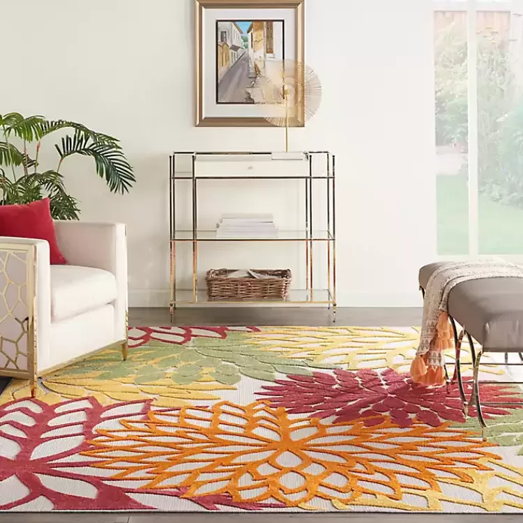 red_floral_burst_outdoor_area_rug_x_7.webp Red Floral Burst Outdoor Area Rug, 7x10>Kirklands Home Discount