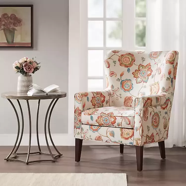 red_floral_colette_accent_chair_2.webp Red Floral Colette Accent Chair>Kirklands Home Sale