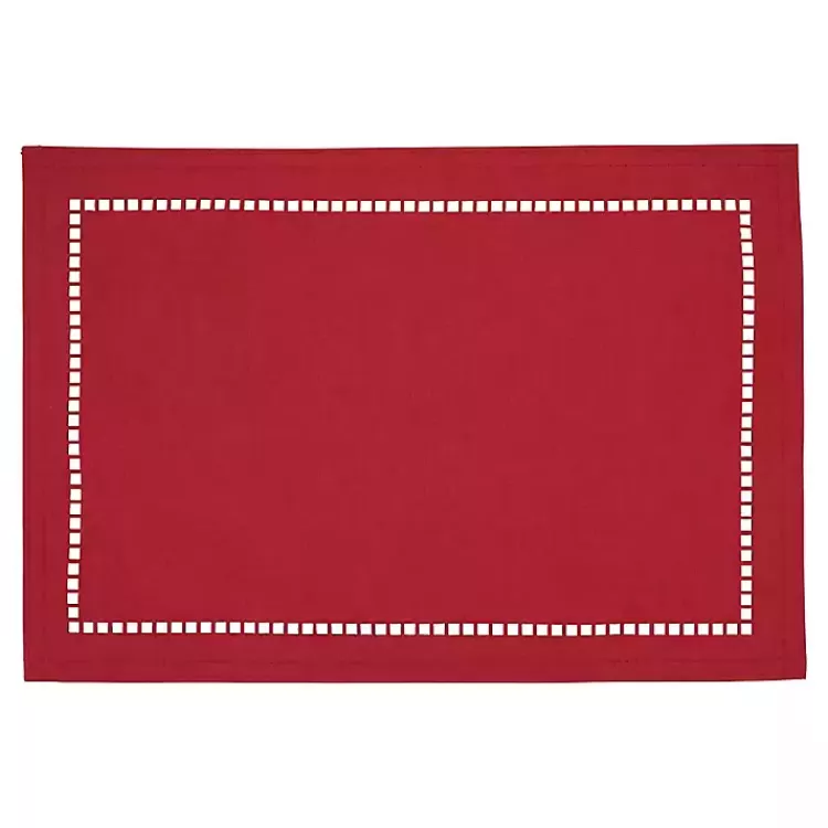 red_hemstitch_lasercut_placemats_set_of__2.webp Hemstitch Laser-Cut Placemats, Set of 4>Kirklands Home Best