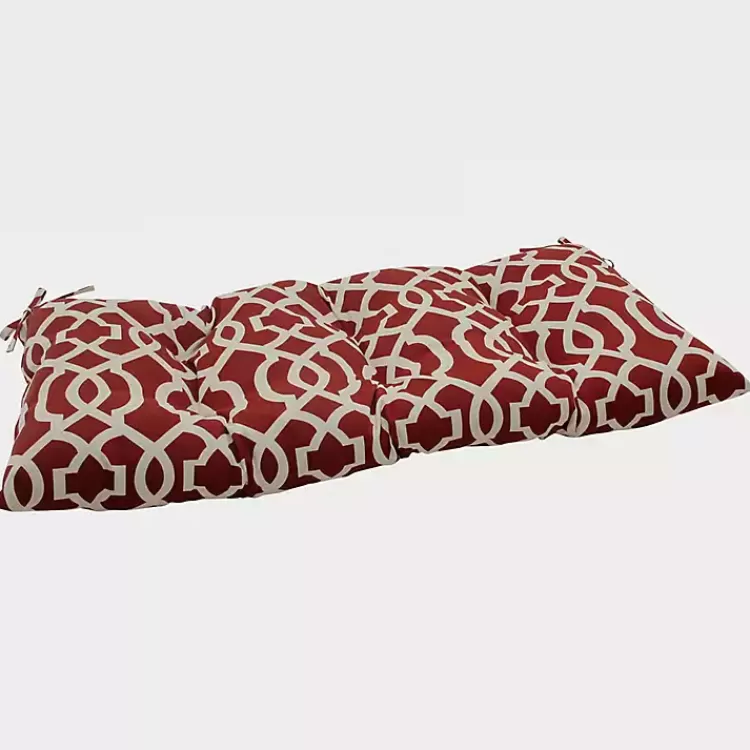 Red New Geometric Outdoor Bench Cushion>Kirklands Home Outlet