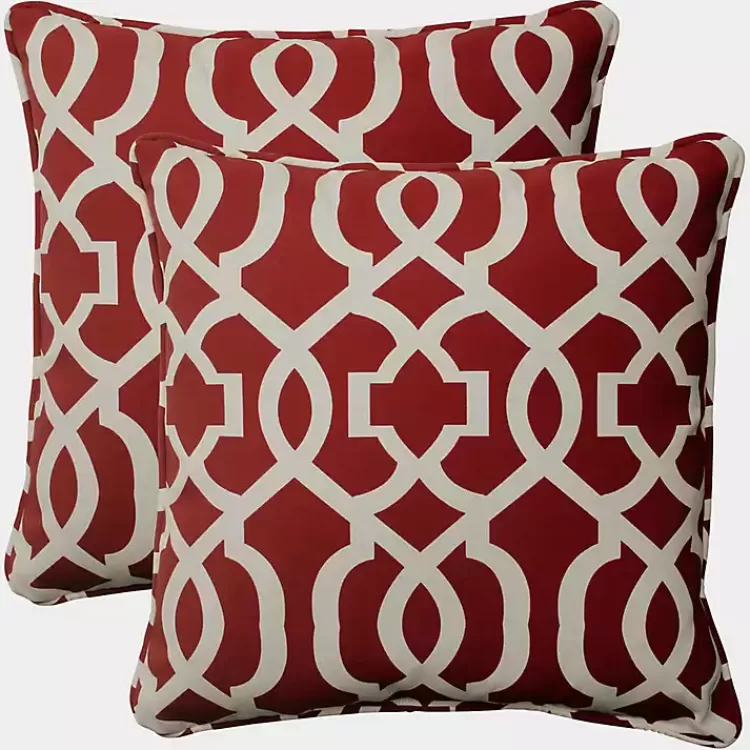 Red New Geometric Outdoor Pillows, Set of 2>Kirklands Home Best Sale