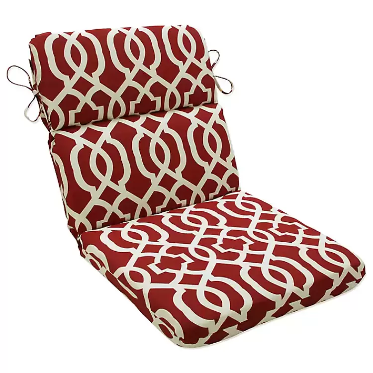 Red New Geometric Round Edge Outdoor Chair Cushion>Kirklands Home Flash Sale