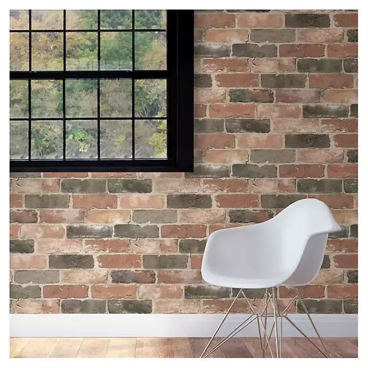 Red Reclaimed Brick Peel & Stick Wallpaper>Kirklands Home New