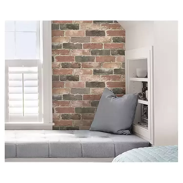 red_reclaimed_brick_peel__stick_wallpaper_5.webp Red Reclaimed Brick Peel & Stick Wallpaper>Kirklands Home New