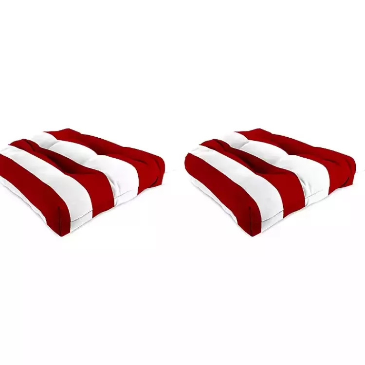Red Stripe French 2-pc. Outdoor Wicker Cushion Set>Kirklands Home Store