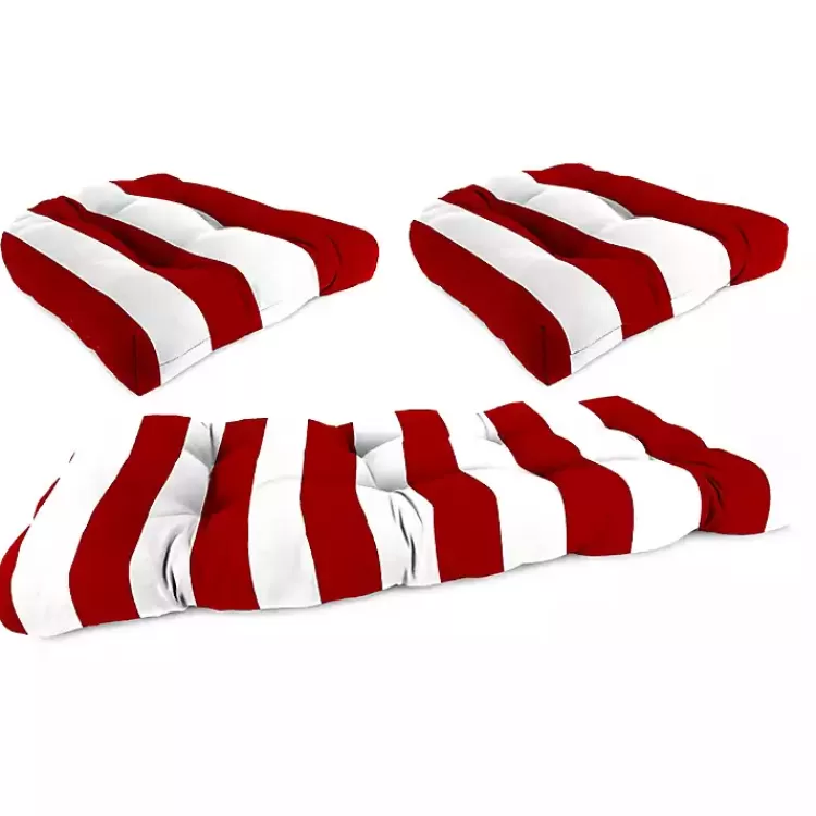 Red Stripe French 3-pc. Outdoor Wicker Cushion Set>Kirklands Home Best