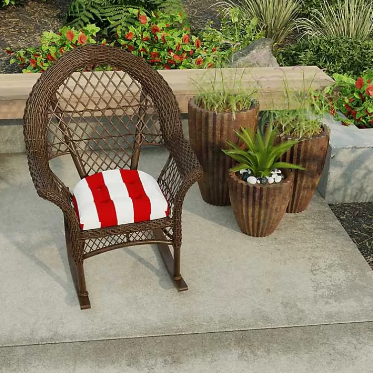 Red Stripe French 2-pc. Outdoor Wicker Cushion Set>Kirklands Home Store