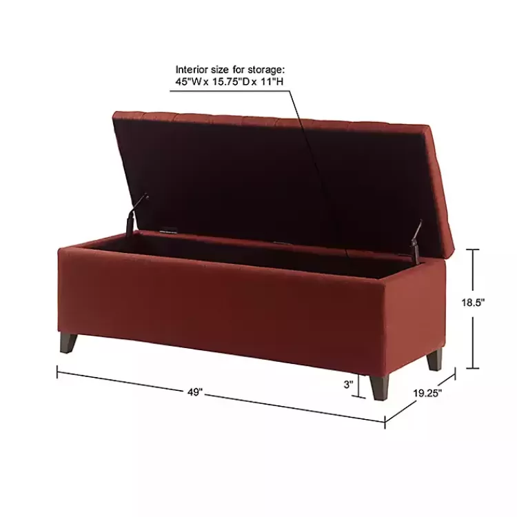 red_tufted_shandra_storage_bench_5.webp Tufted Shandra Storage Bench>Kirklands Home Shop