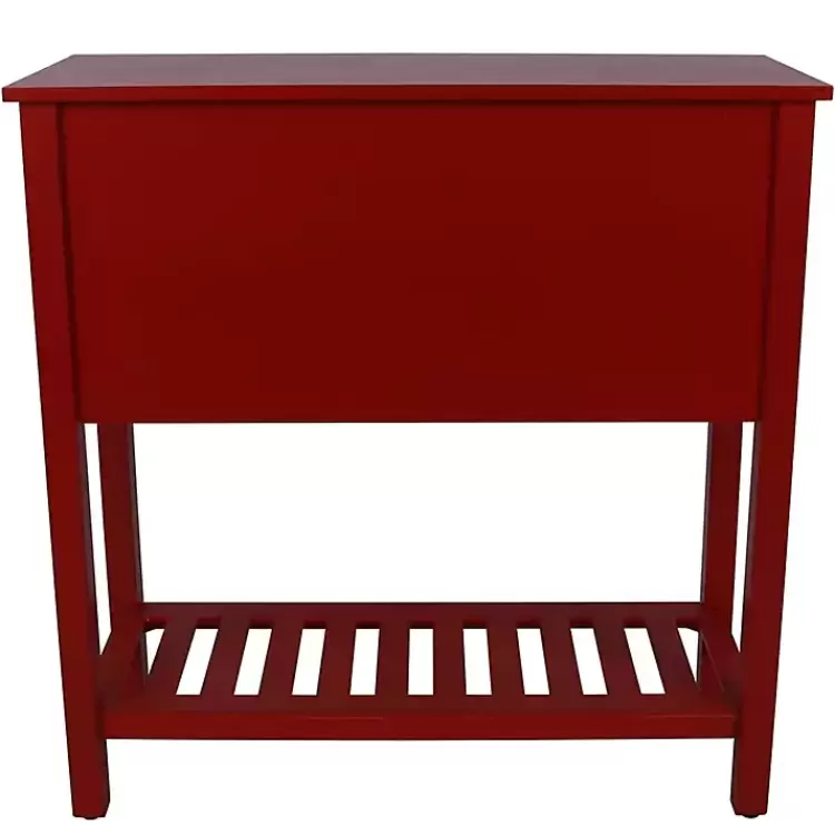 red_wood_drawer_console_table_2.webp Wood 4-Drawer Console Table>Kirklands Home Flash Sale