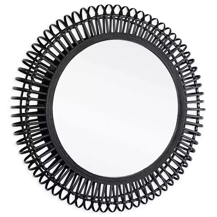 Reina Black Bamboo Wall Mirror>Kirklands Home Outlet