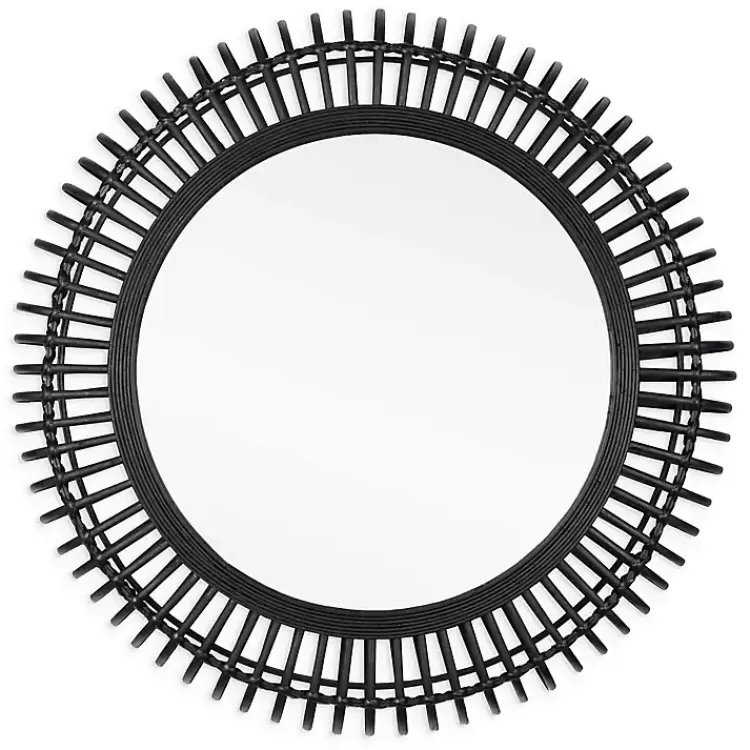 Reina Black Bamboo Wall Mirror>Kirklands Home Outlet