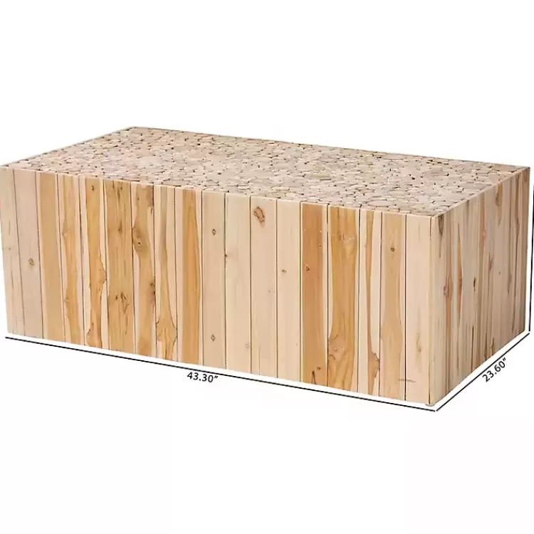 repurposed_wood_logs_rectangle_coffee_table_9.webp Repurposed Wood Logs Recgle Coffee Table>Kirklands Home Shop
