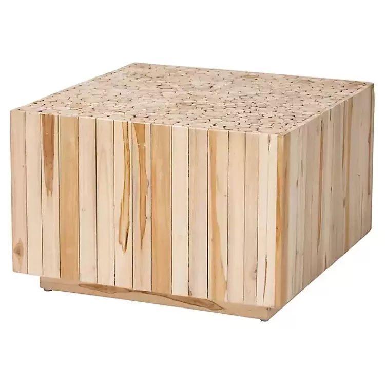 Repurposed Wood Logs Square Coffee Table>Kirklands Home Flash Sale
