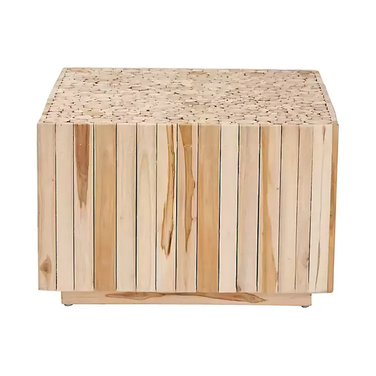 Repurposed Wood Logs Square Coffee Table>Kirklands Home Flash Sale
