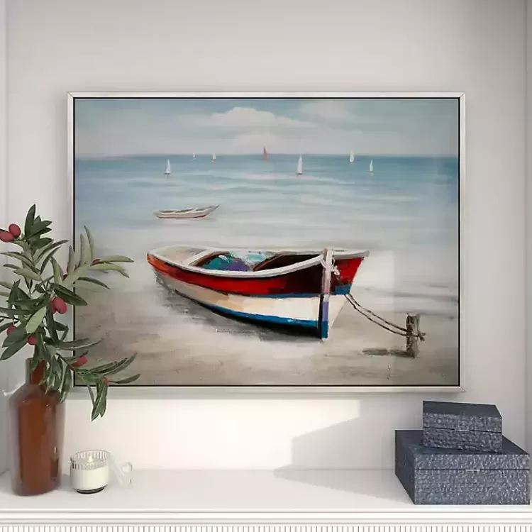 Resting Rowboat Framed Canvas Art Print>Kirklands Home Cheap