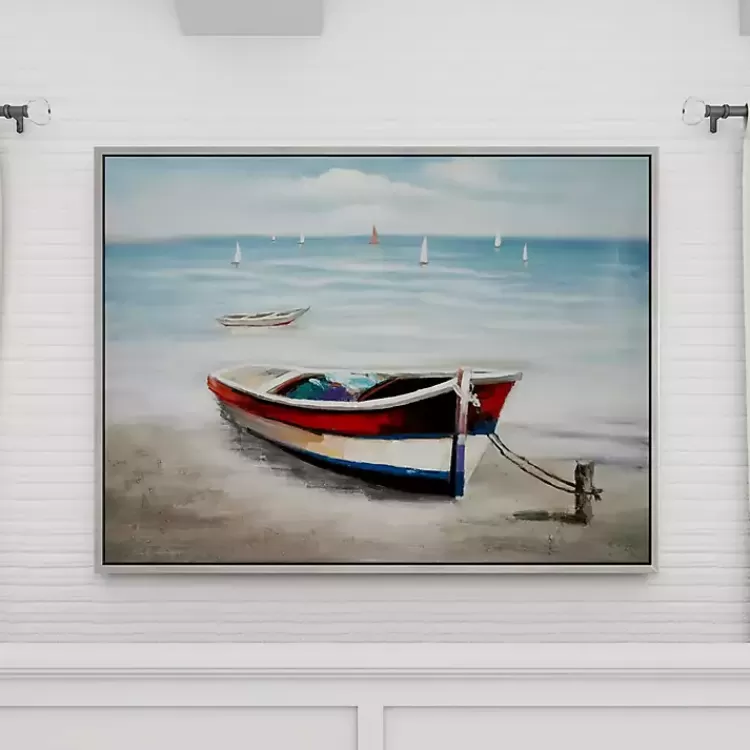 Resting Rowboat Framed Canvas Art Print>Kirklands Home Cheap