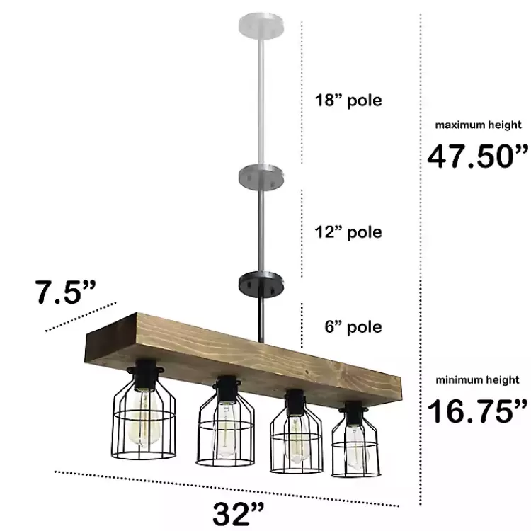 restored_wood_light_pendant_light_3.webp Restored Wood 4-Light Pendant Light>Kirklands Home Outlet