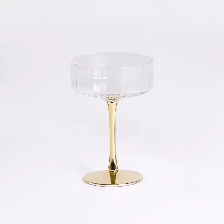 Ripple Gold Base Coupe Wine Glass>Kirklands Home Discount