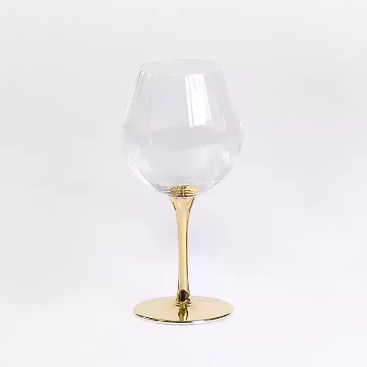 Ripple Gold Base Goblet Wine Glass>Kirklands Home Hot