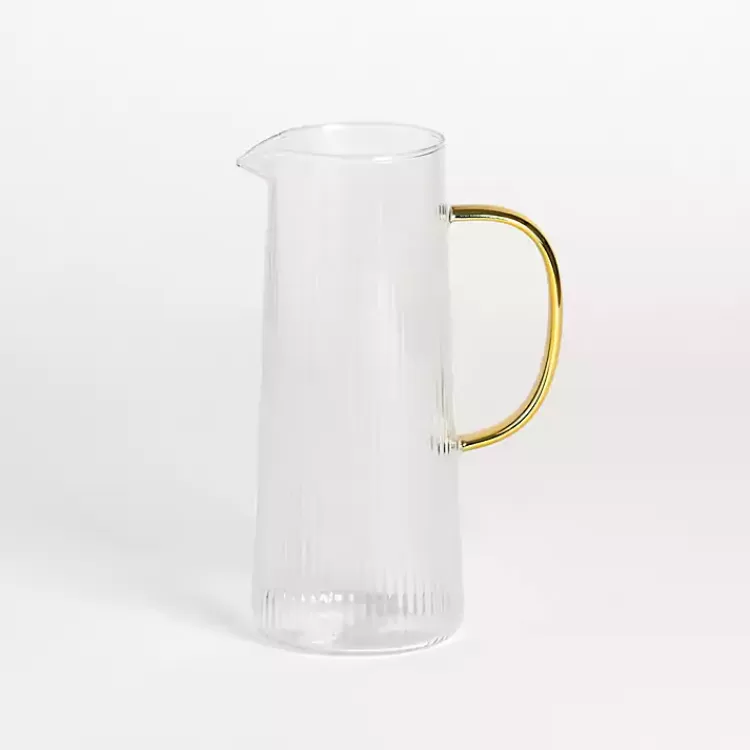 Ripple Gold Handle Glass Pitcher>Kirklands Home Flash Sale