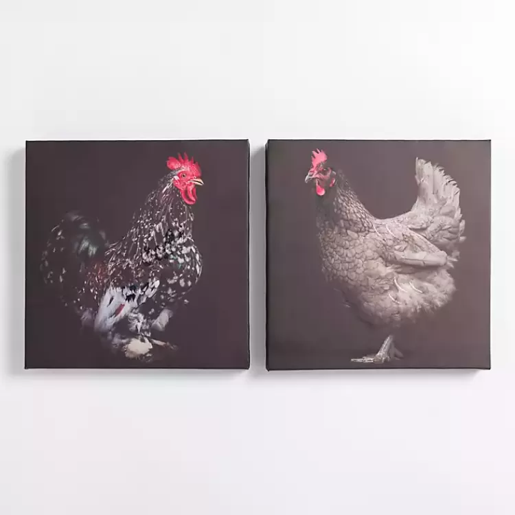 Rooster Portraits Canvas Art Prints, Set of 2>Kirklands Home New