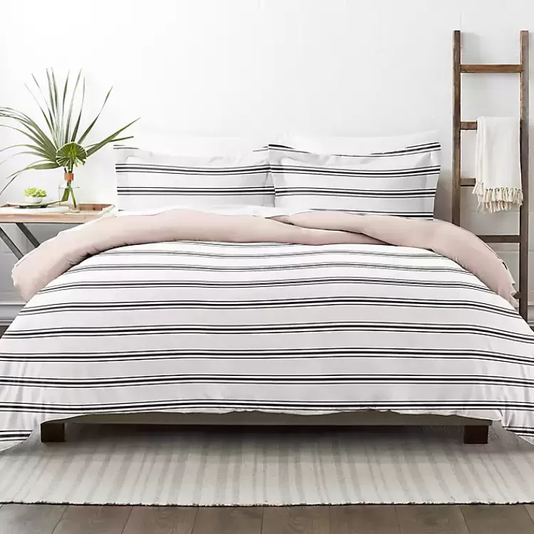 Rose Pink Echo Stripe 3-pc. Queen Duvet Cover Set>Kirklands Home Outlet