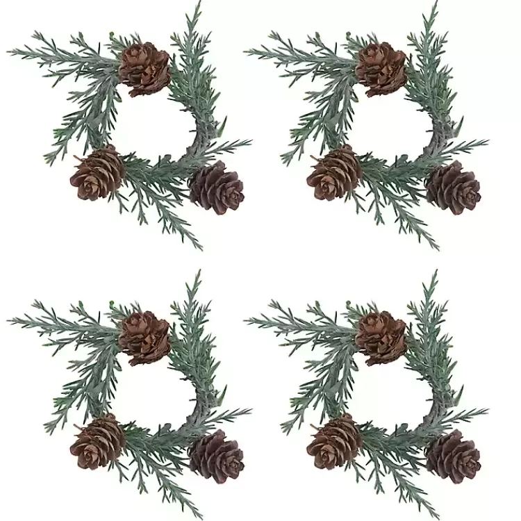 Rosemary Pinecone Wreath Napkin Rings, Set of 4>Kirklands Home Discount