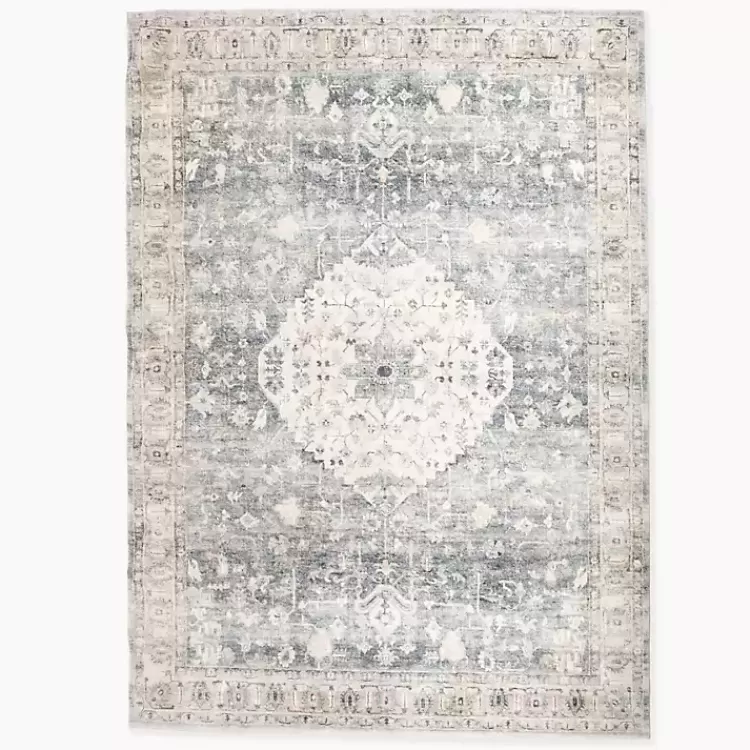 Rosette Dusty Aqua Area Rug, 7x9>Kirklands Home Hot