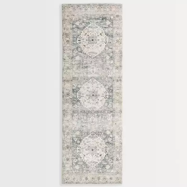 Rosette Dusty Aqua Runner>Kirklands Home Sale