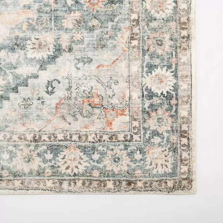 Rosette Green and Ivory Area Rug, 5x7>Kirklands Home New