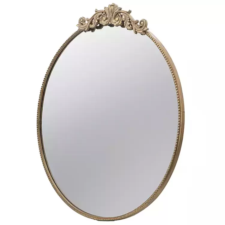 Round Antique Floral Scroll Mirror, 39 in.>Kirklands Home Discount