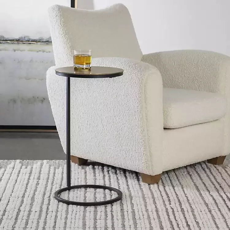 Round Black and Gold Metal C-Table>Kirklands Home Sale
