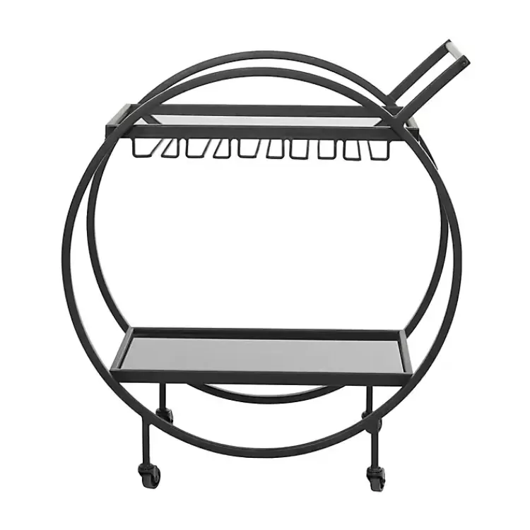 round_black_metal_and_glass_ter_bar_cart_5.webp Round Metal and Glass 2-Ter Bar Cart>Kirklands Home Flash Sale