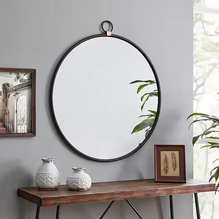 Round Metal Mirror with Ring>Kirklands Home New