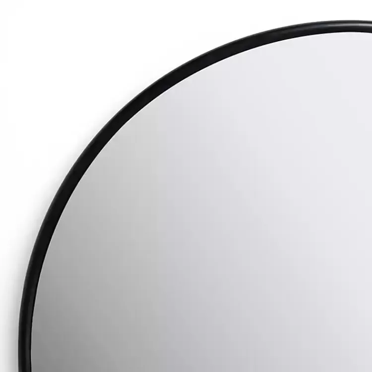Round Black Nouveau Linear Wall Mirror, 38 in.>Kirklands Home Online