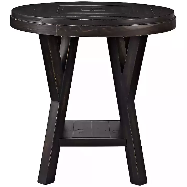 Round Wood Flared Base Side Table>Kirklands Home Clearance