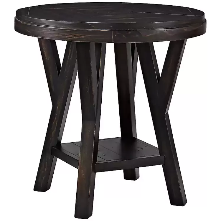 Round Wood Flared Base Side Table>Kirklands Home Clearance