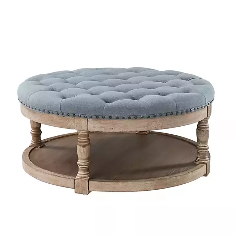 Round Cepheus Tufted Ottoman>Kirklands Home Flash Sale
