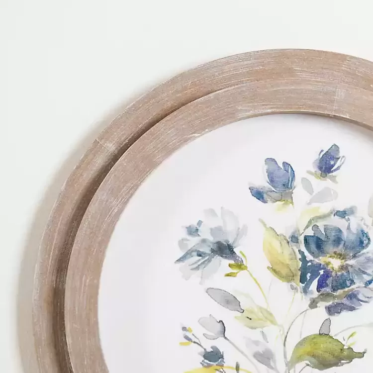 Round Blue Florals I Framed Art Print>Kirklands Home Discount