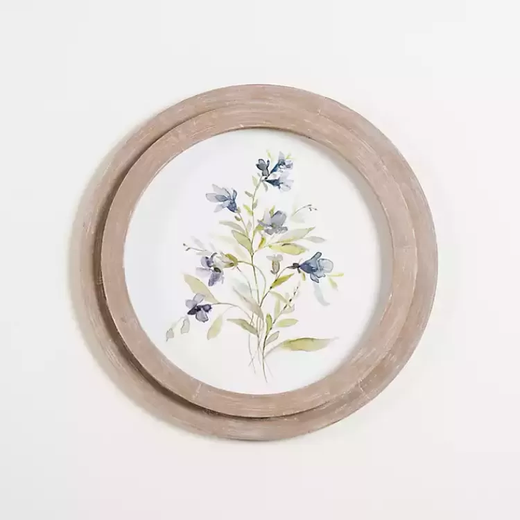 Round Blue Florals II Framed Art Print>Kirklands Home Best Sale