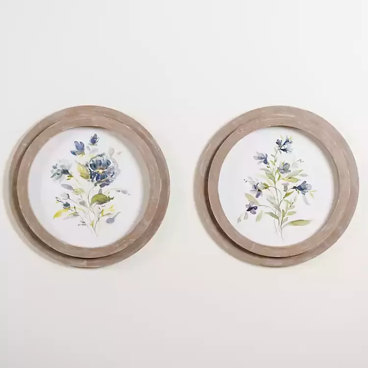 round_blue_florals_ii_framed_art_print_3.webp Round Blue Florals II Framed Art Print>Kirklands Home Best Sale