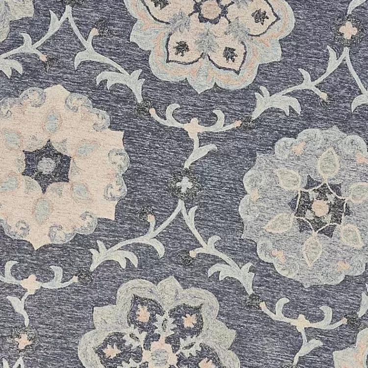 round_blue_geometric_floral_area_rug_x_3.webp Round Geometric Floral Area Rug, 4x4>Kirklands Home Shop
